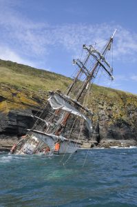 Tall Ship driven ashore