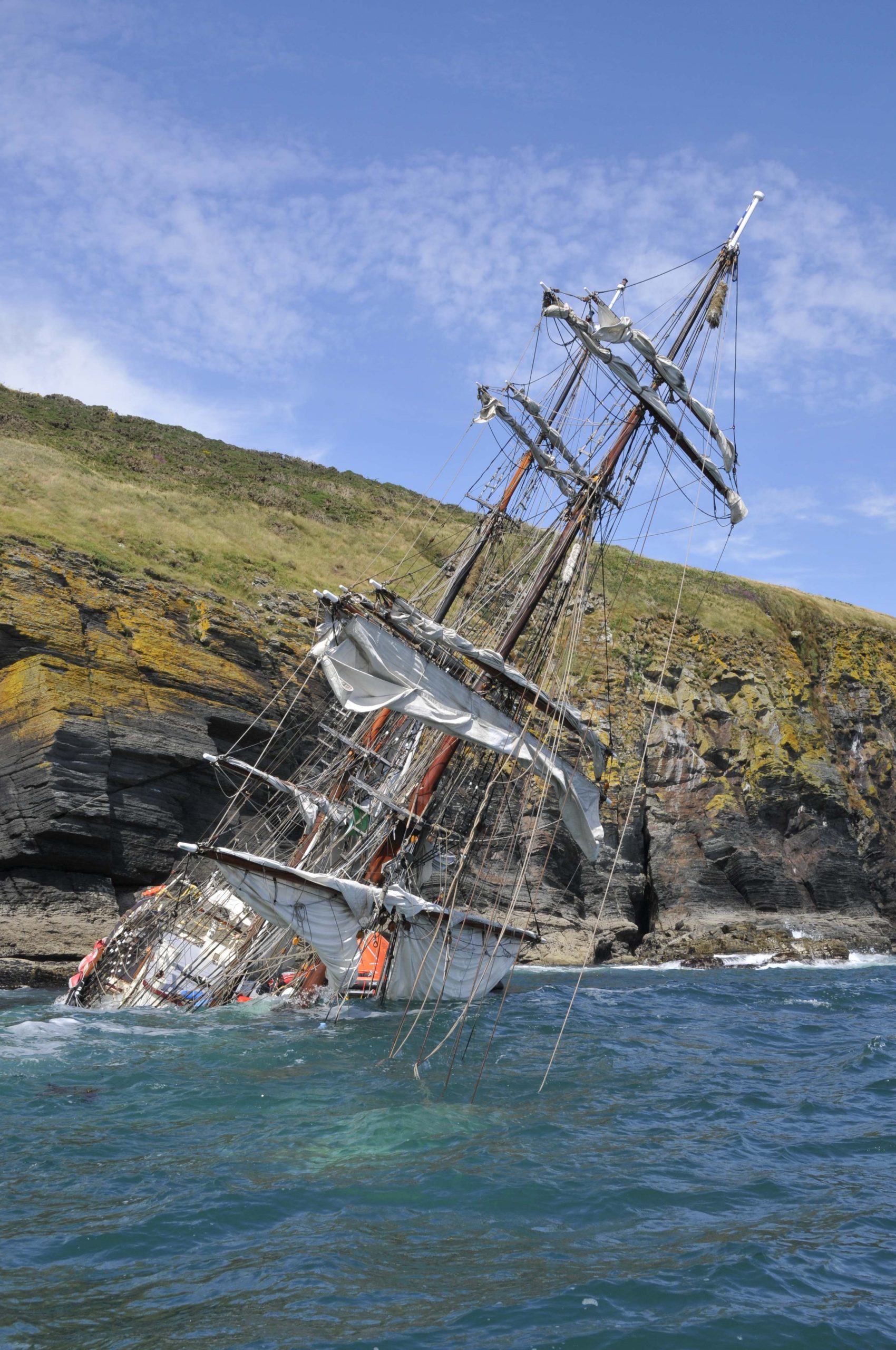 A Tall Ship Driven Ashore