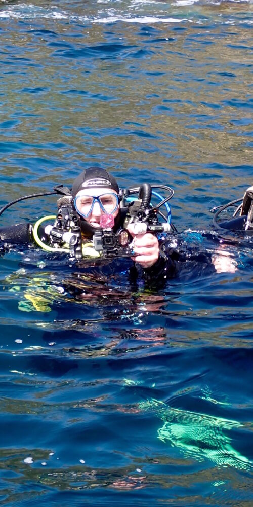Divers surface from a Dive